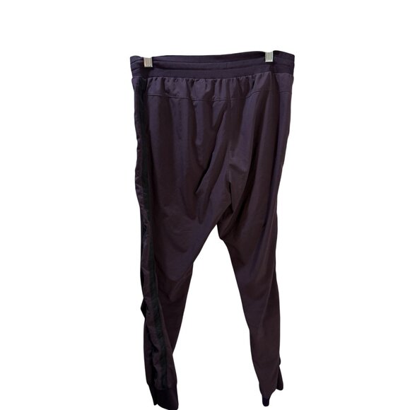 GapFit Womens Purple Jogger Pants With Black Side Stripe Ribbed Waistband & Cuff - Picture 2 of 14